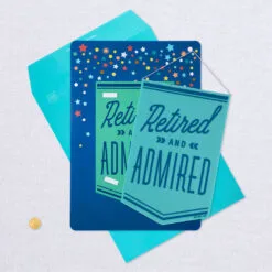 Hallmark 16" Retired And Admired Jumbo Retirement Card With Banner 12 Hallmark 16" Retired And Admired Jumbo Retirement Card With Banner -Hot Sale Hallmark Store Retired Admired Retirement Card 1299CBG3022 05
