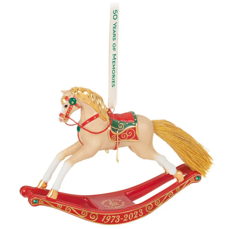 Hallmark 50 Years Of Memories Rocking Horse Special Edition Porcelain Ornament 1 Hallmark 50 Years Of Memories Rocking Horse Special Edition Porcelain Ornament