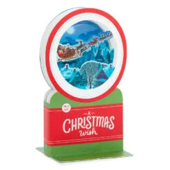 Hallmark Santa's Sleigh Snow Globe Musical 3D Pop-Up Christmas Card With Motion -Hot Sale Hallmark Store Santa Sleigh Snowglobe 3D PopUp Music Motion Christmas Card 1299XOD9985 03