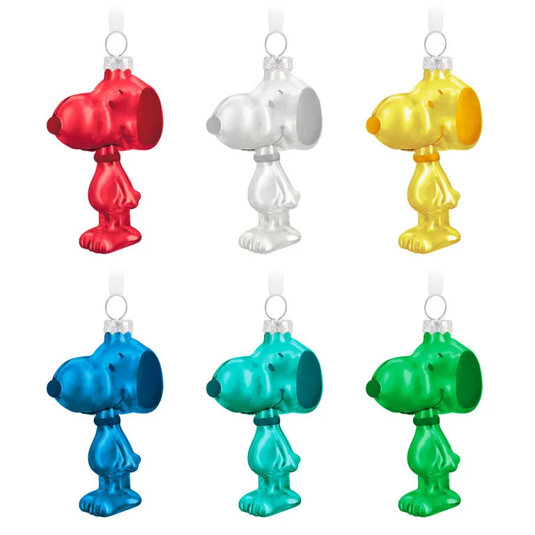 Hallmark The Peanuts® Gang Snoopy Glass Ornaments, Set Of 6 1 Hallmark The Peanuts® Gang Snoopy Glass Ornaments, Set Of 6