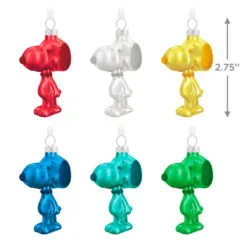 Hallmark The Peanuts® Gang Snoopy Glass Ornaments, Set Of 6 8 Hallmark The Peanuts® Gang Snoopy Glass Ornaments, Set Of 6 -Hot Sale Hallmark Store Set of 6 Colored Glass Snoopy Keepsake Ornaments 2499QSB6329 03