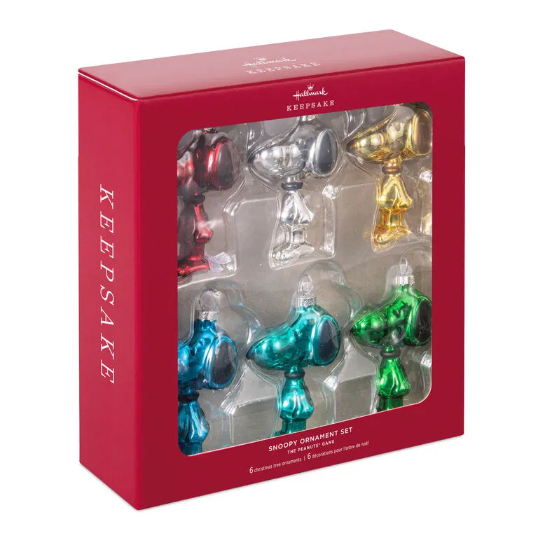 Hallmark The Peanuts® Gang Snoopy Glass Ornaments, Set Of 6 4 Hallmark The Peanuts® Gang Snoopy Glass Ornaments, Set Of 6 - Image 4