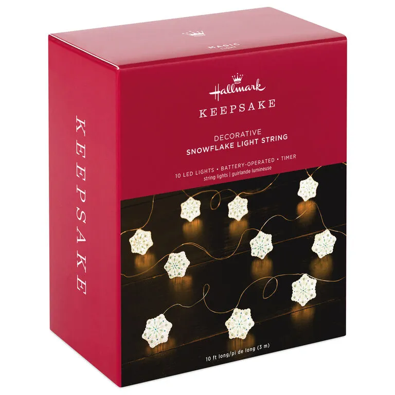 Hallmark Snowflake 10-Light Christmas String Lights, 10' 4 Hallmark Snowflake 10-Light Christmas String Lights, 10' - Image 4