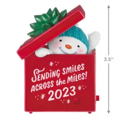 Hallmark Smiles Across The Miles 2023 Recordable Sound Ornament 8 Hallmark Smiles Across The Miles 2023 Recordable Sound Ornament -Hot Sale Hallmark Store Snowman in Red Present Keepsake Ornament 2499QGO2619 03