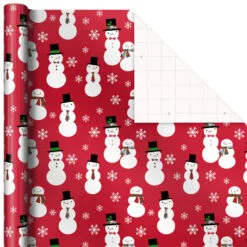 Hallmark Snow Merry 3-Pack Foil Christmas Wrapping Paper Assortment, 60 Sq. Ft. 12 Hallmark Snow Merry 3-Pack Foil Christmas Wrapping Paper Assortment, 60 Sq. Ft. -Hot Sale Hallmark Store Snowmen and Plaid Foil Christmas Wrapping Paper 5JXW1061 06