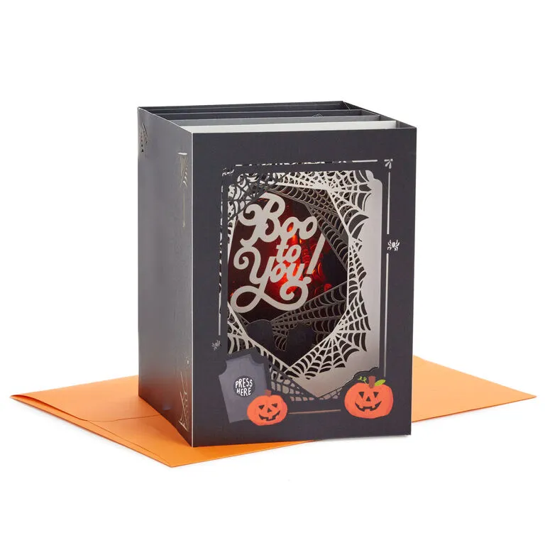 Hallmark Boo To You Musical 3D Pop-Up Halloween Card With Light 1 Hallmark Boo To You Musical 3D Pop-Up Halloween Card With Light