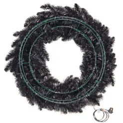 Hallmark Black Pre-Lit Wreath, 30" 5 Hallmark Black Pre-Lit Wreath, 30" -Hot Sale Hallmark Store Star Galaxy Black Artificial Wreath With Lights 1QSB6306 06