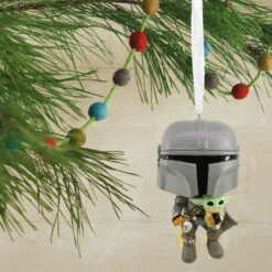 Hot Sale Hallmark Store -Hot Sale Hallmark Store Star Wars The Mandalorian With Grogu Funko POP Christmas Ornament 3HCM1103 02