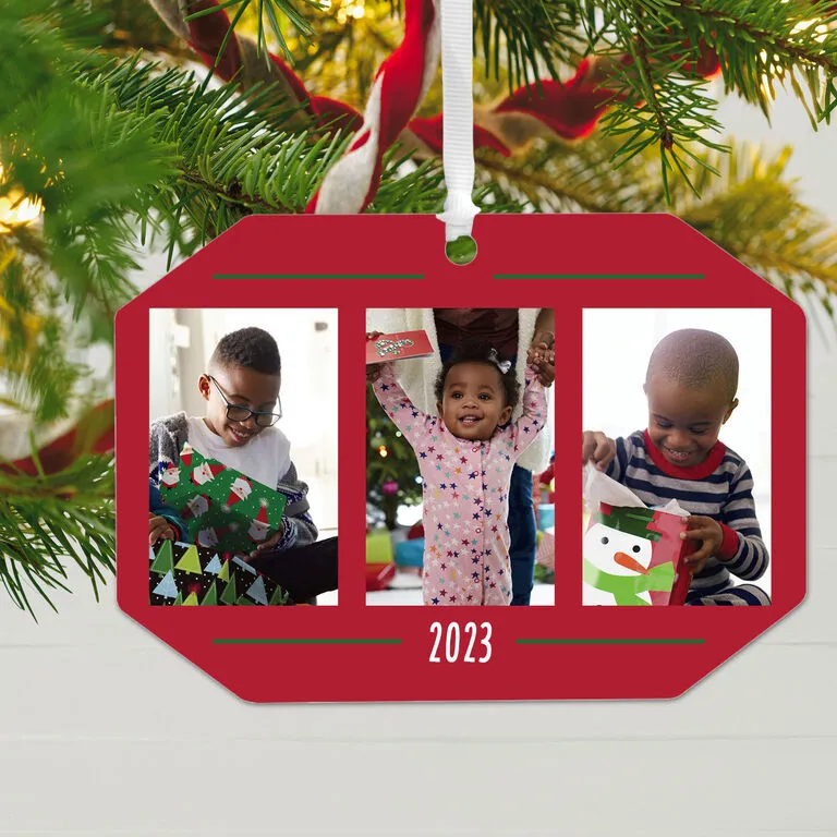 Hallmark Three-Photo Personalized Text And Photo Metal Ornament 2 Hallmark Three-Photo Personalized Text And Photo Metal Ornament - Image 2