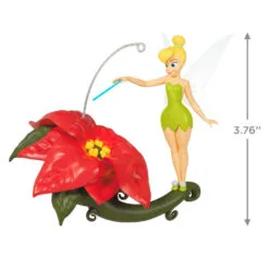 Hallmark Disney Tinker Bell Pixie-Dusted Poinsettia Ornament 8 Hallmark Disney Tinker Bell Pixie-Dusted Poinsettia Ornament -Hot Sale Hallmark Store Tinker Bell on Flower Keepsake Ornament 2099QXD6637 03