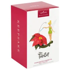Hallmark Disney Tinker Bell Pixie-Dusted Poinsettia Ornament 9 Hallmark Disney Tinker Bell Pixie-Dusted Poinsettia Ornament -Hot Sale Hallmark Store Tinker Bell on Flower Keepsake Ornament 2099QXD6637 04