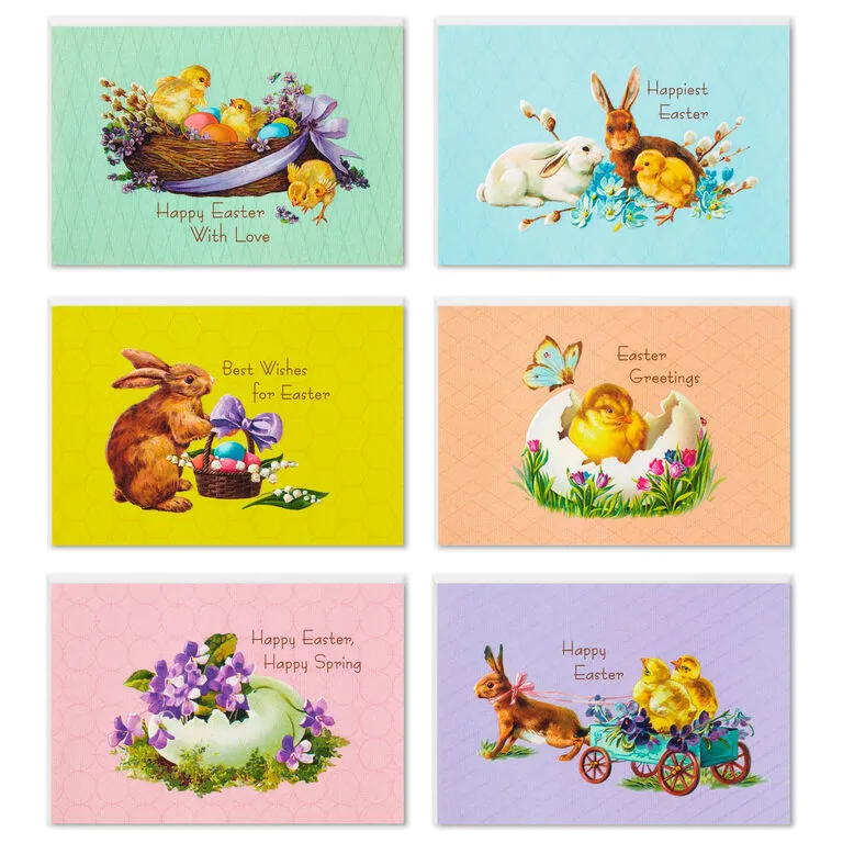 Hallmark Vintage Bunnies And Chicks Boxed Easter Cards, Pack Of 24 2 Hallmark Vintage Bunnies And Chicks Boxed Easter Cards, Pack Of 24 - Image 2