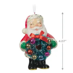Hallmark Jolly Santa Porcelain Special Edition Ornament 8 Hallmark Jolly Santa Porcelain Special Edition Ornament -Hot Sale Hallmark Store Vintage Jolly Santa With Wreath Keepsake Ornament 2499QXT4113 03