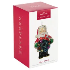 Hallmark Jolly Santa Porcelain Special Edition Ornament 9 Hallmark Jolly Santa Porcelain Special Edition Ornament -Hot Sale Hallmark Store Vintage Jolly Santa With Wreath Keepsake Ornament 2499QXT4113 04