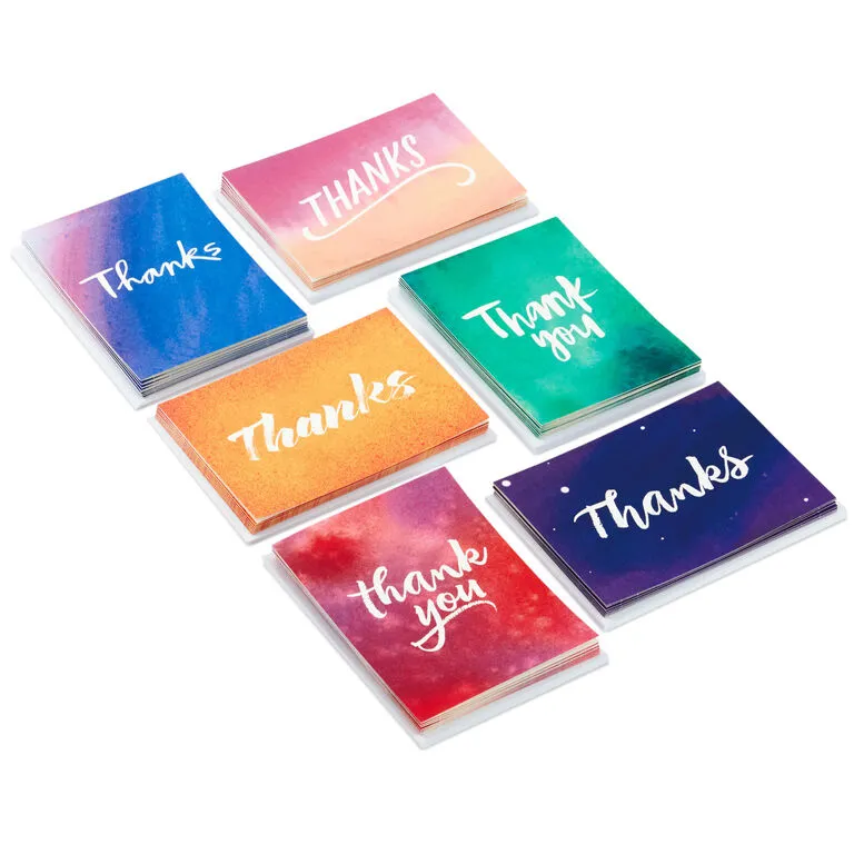 Hallmark Watercolor Assorted Blank Thank-You Notes, Pack Of 48 1 Hallmark Watercolor Assorted Blank Thank-You Notes, Pack Of 48
