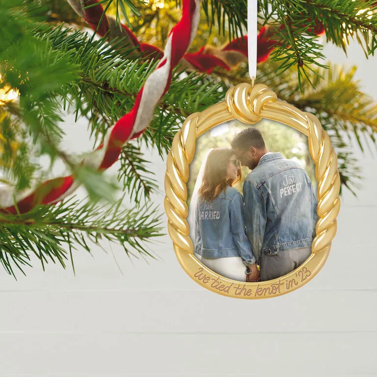 Hallmark We Tied The Knot! 2023 Metal Photo Frame Ornament 2 Hallmark We Tied The Knot! 2023 Metal Photo Frame Ornament - Image 2