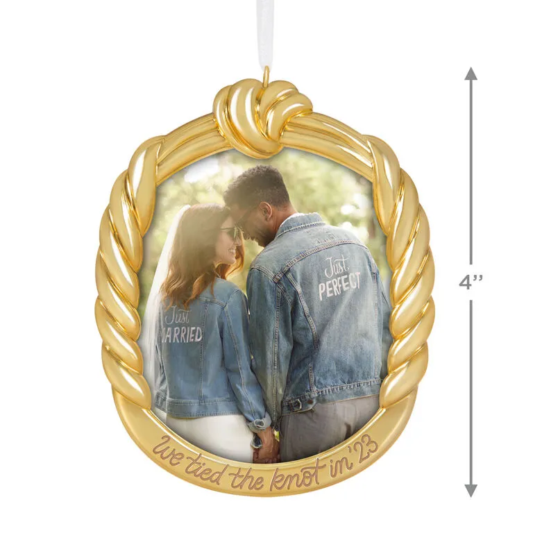 Hallmark We Tied The Knot! 2023 Metal Photo Frame Ornament 3 Hallmark We Tied The Knot! 2023 Metal Photo Frame Ornament - Image 3