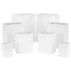 Hallmark White Assorted Sizes 8-Pack Gift Bags