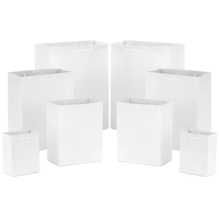 Hallmark White Assorted Sizes 8-Pack Gift Bags 1 Hallmark White Assorted Sizes 8-Pack Gift Bags