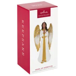 Hallmark Angel Of Adoration Ornament -Hot Sale Hallmark Store White and Gold Angel Keepsake Ornament 1999QSM7857 04