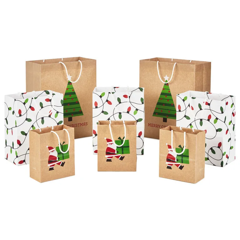 Hallmark Merry Mix 8-Pack Christmas Gift Bags, Assorted Sizes And Designs 1 Hallmark Merry Mix 8-Pack Christmas Gift Bags, Assorted Sizes And Designs