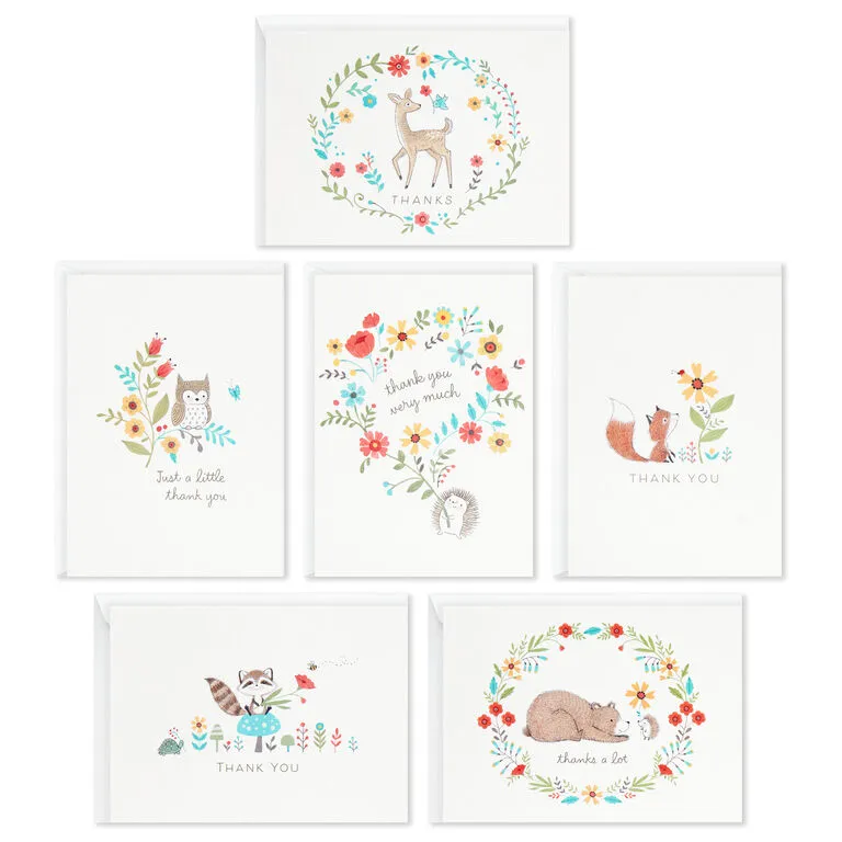 Hallmark Woodland Animals Assorted Blank Thank-You Notes, Box Of 48 2 Hallmark Woodland Animals Assorted Blank Thank-You Notes, Box Of 48 - Image 2