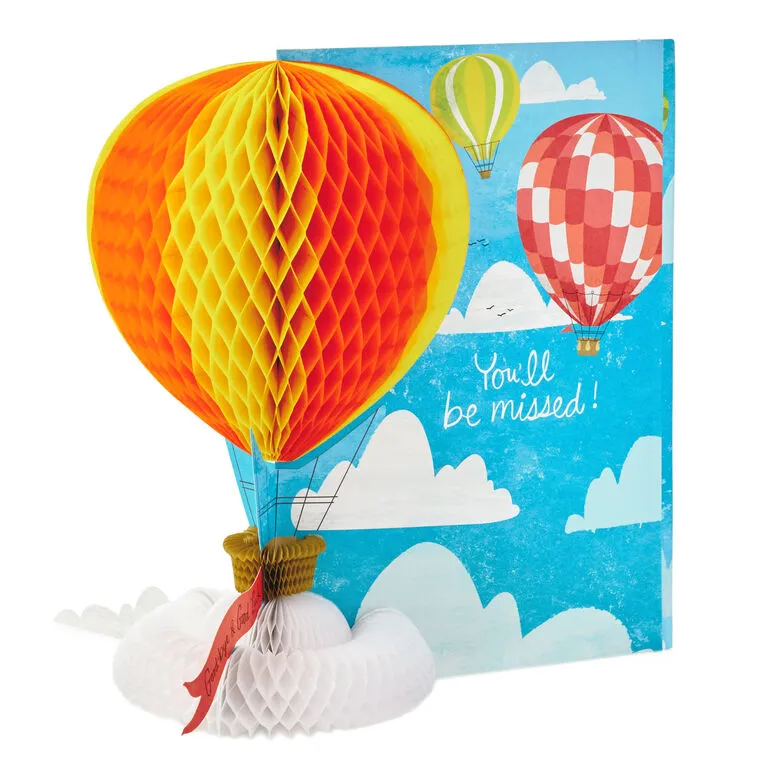 Hallmark 16" Hot Air Balloons Pop-Up Jumbo Goodbye Card 2 Hallmark 16" Hot Air Balloons Pop-Up Jumbo Goodbye Card - Image 2