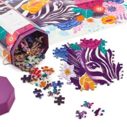 Hallmark Bold Beauty 550-Piece Jigsaw Puzzle 4 Hallmark Bold Beauty 550-Piece Jigsaw Puzzle -Hot Sale Hallmark Store Zebra With Flowers 550 Piece Jigsaw Puzzle 1PUZ1431 02